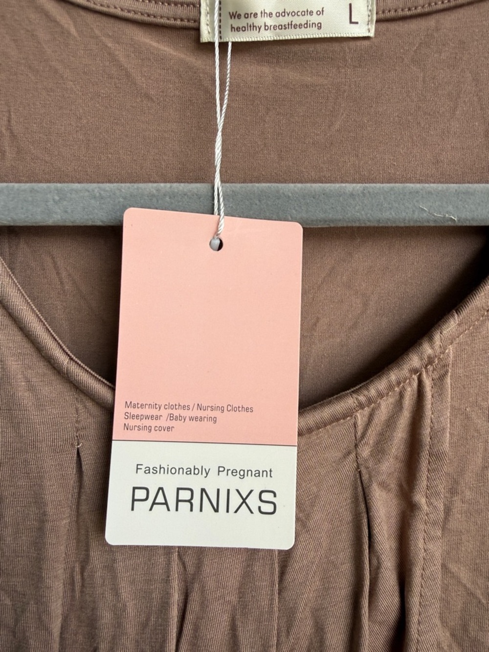 Parnixs Maternity/Breastfeeding Scoop Neck Top in Mauve - Picture 2 of 3